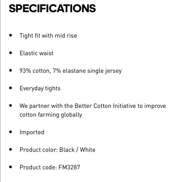 ADIDAS LEGGINGS TREFOIL BLACK/WHITE LEGGINGS - Picture 12 of 14